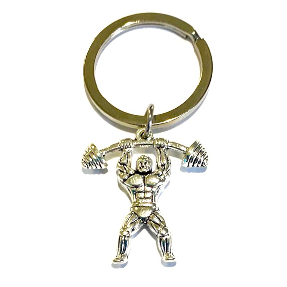 Bodybuilder Keychain Bag Charm Weightlifting Personal Trainer